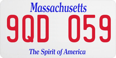 MA license plate 9QD059