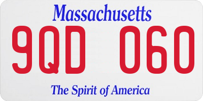 MA license plate 9QD060