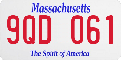 MA license plate 9QD061