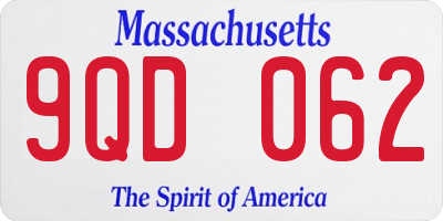 MA license plate 9QD062