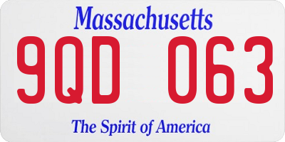 MA license plate 9QD063