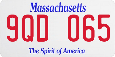 MA license plate 9QD065