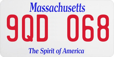 MA license plate 9QD068