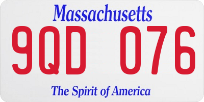 MA license plate 9QD076