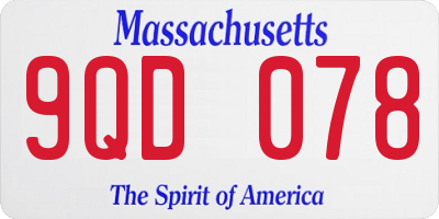 MA license plate 9QD078