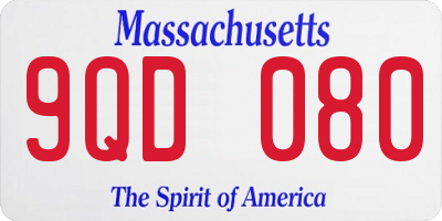 MA license plate 9QD080