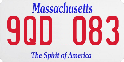 MA license plate 9QD083