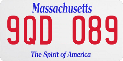 MA license plate 9QD089