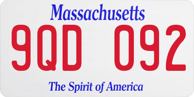 MA license plate 9QD092
