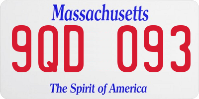 MA license plate 9QD093