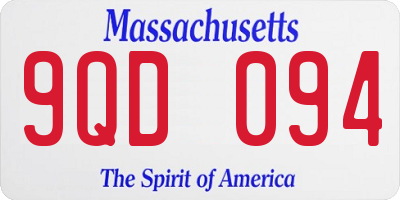 MA license plate 9QD094