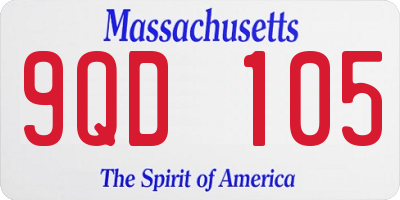MA license plate 9QD105