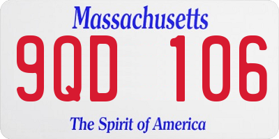 MA license plate 9QD106