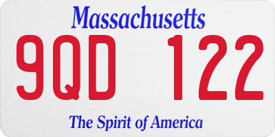 MA license plate 9QD122