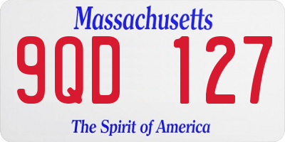 MA license plate 9QD127