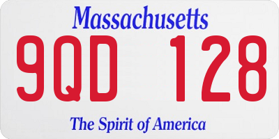MA license plate 9QD128