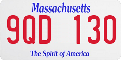 MA license plate 9QD130