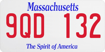 MA license plate 9QD132