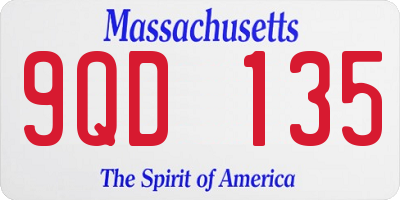 MA license plate 9QD135
