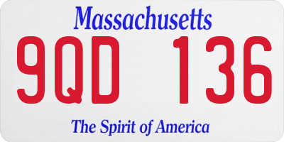 MA license plate 9QD136