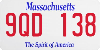 MA license plate 9QD138