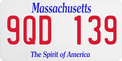 MA license plate 9QD139