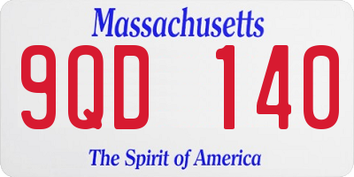 MA license plate 9QD140