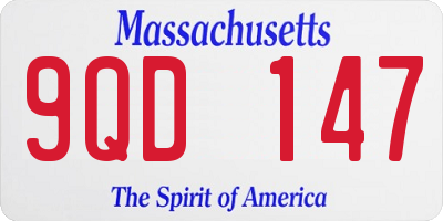 MA license plate 9QD147