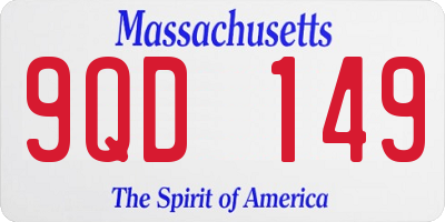 MA license plate 9QD149