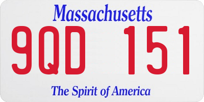 MA license plate 9QD151