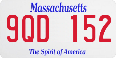 MA license plate 9QD152
