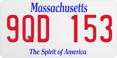 MA license plate 9QD153
