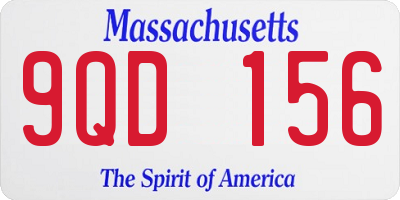 MA license plate 9QD156