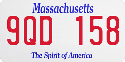 MA license plate 9QD158