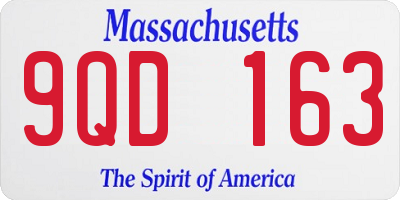 MA license plate 9QD163