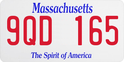 MA license plate 9QD165