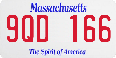 MA license plate 9QD166