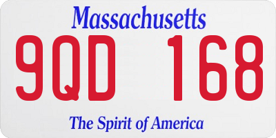 MA license plate 9QD168