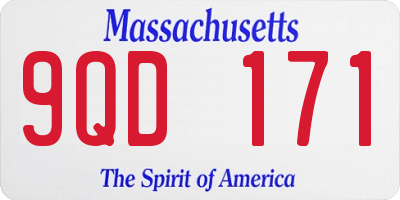 MA license plate 9QD171