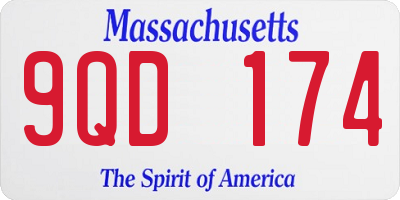 MA license plate 9QD174