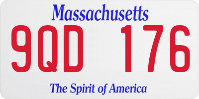 MA license plate 9QD176