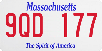 MA license plate 9QD177