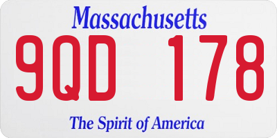 MA license plate 9QD178
