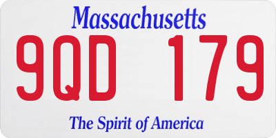 MA license plate 9QD179