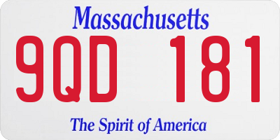 MA license plate 9QD181