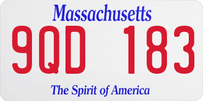 MA license plate 9QD183