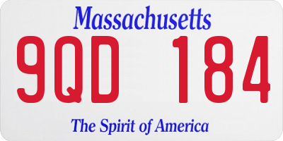 MA license plate 9QD184