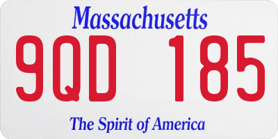 MA license plate 9QD185