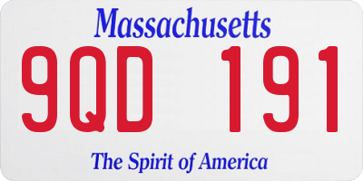 MA license plate 9QD191