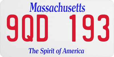 MA license plate 9QD193